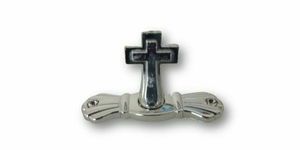 Products: Coffin Lid Screw Cross Silver Carried Away Coffins NZ