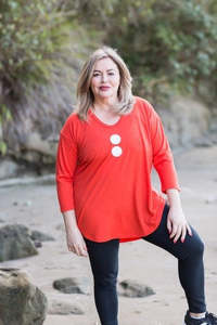 Products: Scoop Neck 3/4 Sleeve Merino Top