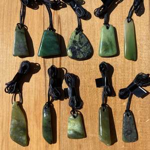 Pounamu Pendants: Tumbled NZ Pounamu Pendants - 10 Piece Set