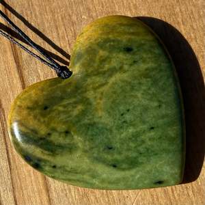 Marsden Flower Jade Heart Pendant - Large