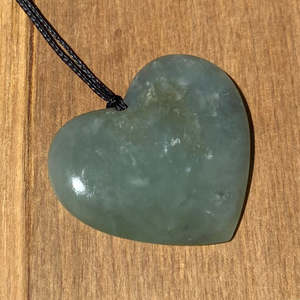 Pounamu Heart Pendants: Inanga Pounamu Heart Pendant - Small