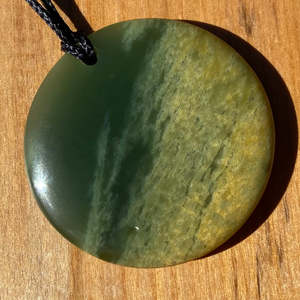 Marsden Flower Jade Pounamu Porohita Disc Pendant - Medium