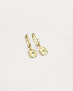 Flint Earrings - Green & Gold