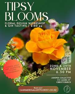 Workshops: Tipsy Blooms | Floral Design Workshop with The Juniper Collective