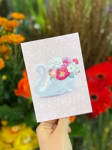 All Gifts: Greeting Card | Swan with Flowers