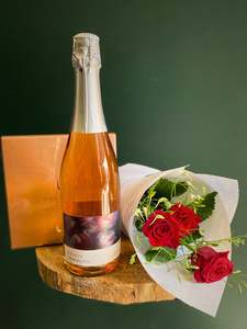 All Gifts: Sparkling Rosé Red Rose Bundle