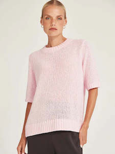 Caroline Sills: Gaia Knit Tee Pink Parfait