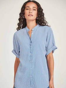 Caroline Sills: Flynn Stripe Shirt Blue/White