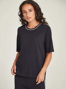 Caroline Sills: Gemma Knit Tee Navy