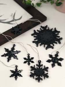 Christmas: Decorations Christmas dark grey glitter 6 piece set