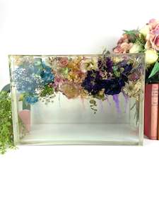 Resin Art: 400x275mm floral resin block