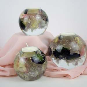Sphere Candles: Sphere candle holders Set of three