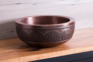 Copper Bathroom Sinks: Copper Aztec Wash Bowl