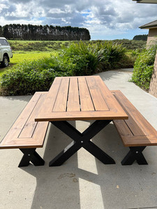 Products: X frame table & bench Castleblayney Furnit