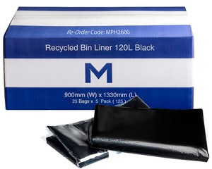 Recycled Bin Liners 120L - Castle Supply