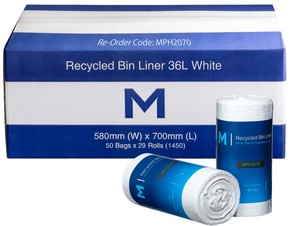 Recycled Bin Liners 36L - Castle Supply