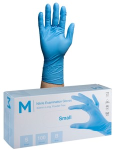 Products: Nitrile Long Cuff Sky Blue Gloves 6.0g Small - XL - Castle Supply