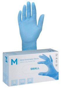 Products: Nitrile Sky Blue Gloves 3.0g Small - XL - Castle Supply