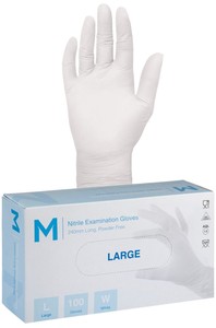 Products: Nitrile White Gloves 5.0g Small - XL - Castle Supply