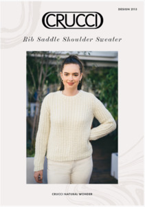 Patterns: Crucci Pattern 2113 Natural Wonder Rib Saddle Shoulder Women's Sweater