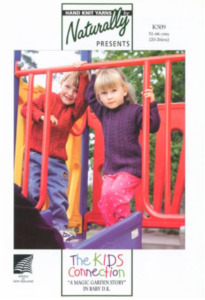 Naturally 8ply Patterns: Naturally K509 Child's Cable Crew Neck Sweater