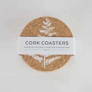 Table Linen: Fern Cork Coasters 4set