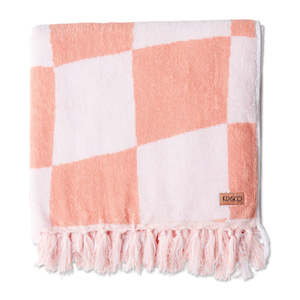 Towels: KIP & CO CHECKERBOARD PINK TOWEL RANGE