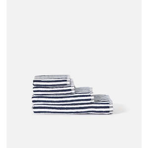 Towels: WIDE STRIPE TOWEL NAVY/WHITE
