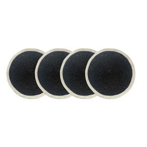 Table Linen: JUTE COASTERS SET OF 4 BLACK