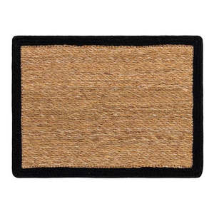 Table Linen: JUTE RECTANGLE PLACEMAT BLACK BORDER