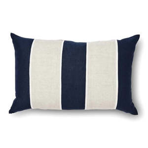 RILEY NAVY STRIPE LUMBAR CUSHION