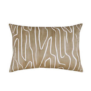 CREVICE VELVET LINEN CUSHION MUSTARD