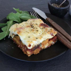 mains: Roast Pumpkin, Spinach and Feta Lasagne