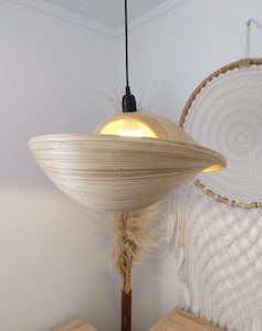 Capri Natural Bamboo Swirl Lightshade - 50cm - Exudy Art for Living
