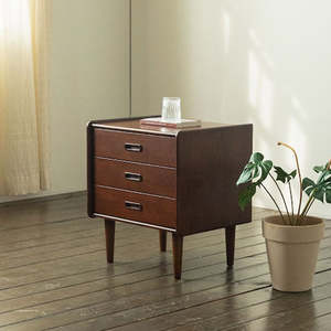 Bedroom Furniture: LIV Bedside Table - Walnut