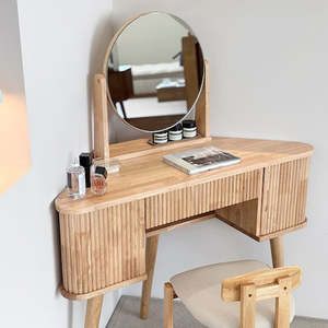 Bedroom Furniture: ROMAN Corner Dressing Table - Natural