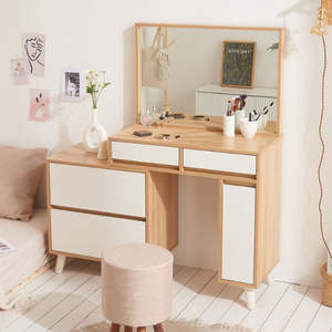Bedroom: MILKY Dressing Table - Oak & white