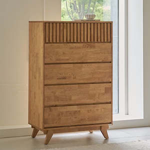 JASMINE 5 Drawers Tallboy - Oak