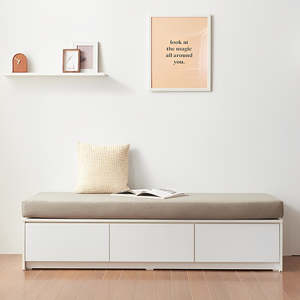 Drawers: RIAZ Storage Bench - Light grey