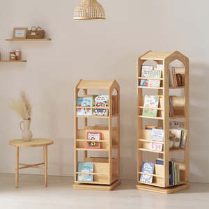 Office Furniture Nz: RONDEL Rotating Bookshelf - Natural
