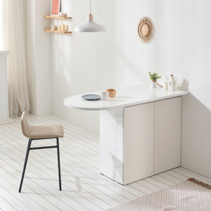 Kitchen Island: ECLIPSE 1300 Kitchen Island Bench -  All white