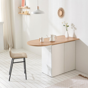 ECLIPSE 1300 Kitchen Island Bench - Oak & white