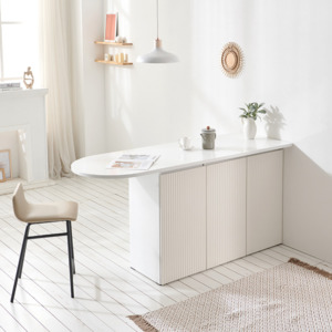 ECLIPSE 1700 Kitchen Island Bench -  All white