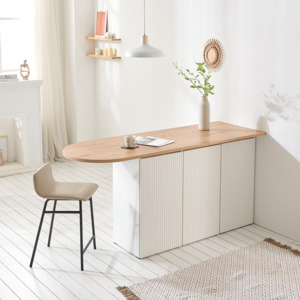 ECLIPSE 1700 Kitchen Island Bench - Oak & white