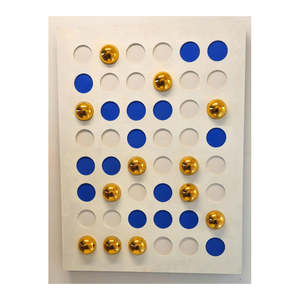 Wall Arts: Modern 3D Wall Art with Golden Spheres and Blue Accents