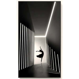 Modern LED Wall Art with Ballerina Silhouette and Light Strip