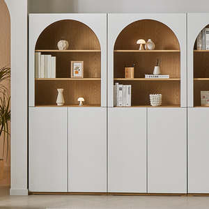 LUMEN Display Cabinet - Oak & white