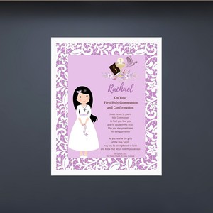 Personalised Frame – First Holy Communion/Confirmation Girl (Purple) Family Li&hellip;