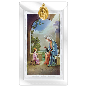 Holy Cards Family Life Catholic Gifts: St Ann with medal Family Life Catholic Gifts