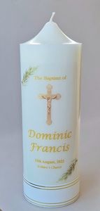 Personalised Candle – Crucifix Family Life Catholic Gifts